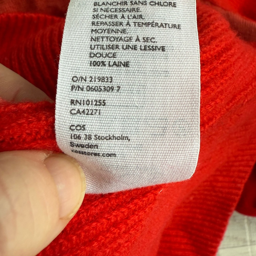 COS Reverse Seams Wool Jumper Size XS - Picture 7 of 7